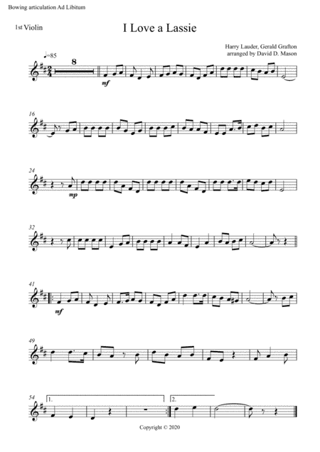 I Love a Lassie (arr. David D. Mason)