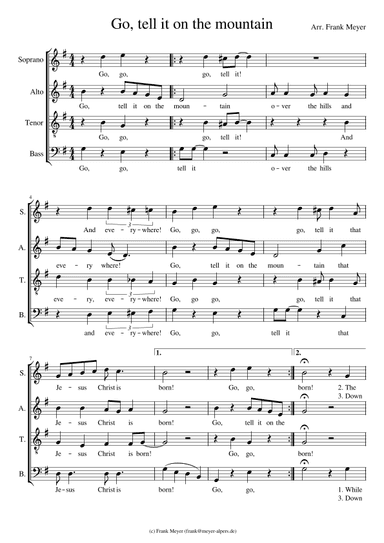 Go, tell it to the mountain (arr. Frank Meyer)