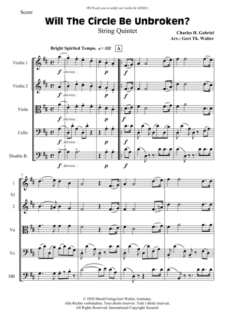 Will The Circle Be Unbroken? (arr. Gert Th. Walter)