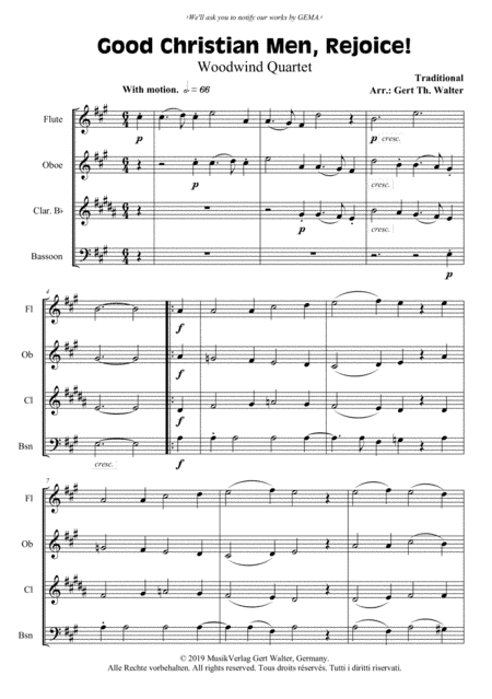 Good Christian Men, Rejoice! (arr. Gert Th. Walter)