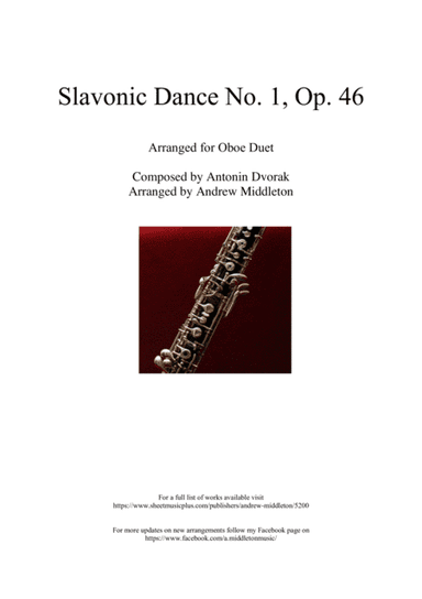 Slavonic Dance No. 1 Op. 46 arranged for Oboe Duet (arr. Andrew Middleton)