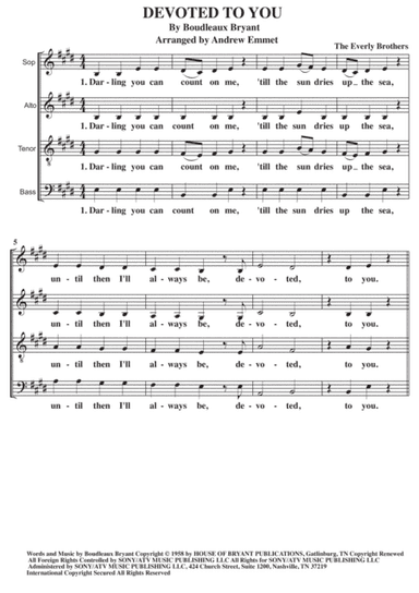 Devoted To You (arr. Andrew Emmet)