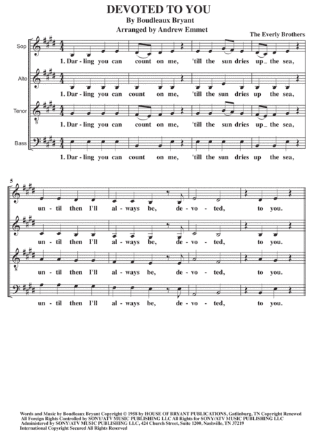 Devoted To You (arr. Andrew Emmet)
