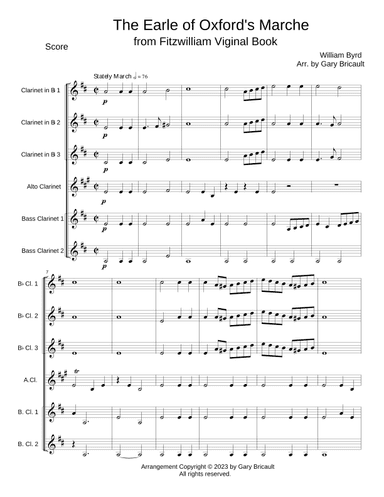 The Earle of Oxford's Marche (arr. Gary Bricault)