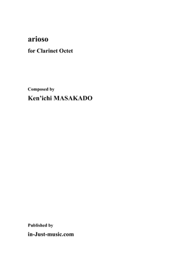arioso, for Clarinet Octet (Score)