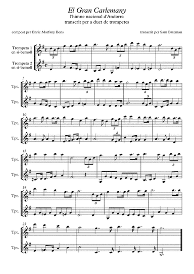 El Gran Carlemany (arr. Sam Bateman)