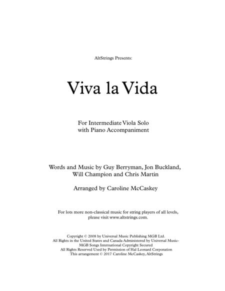 Viva La Vida (arr. Caroline McCaskey)