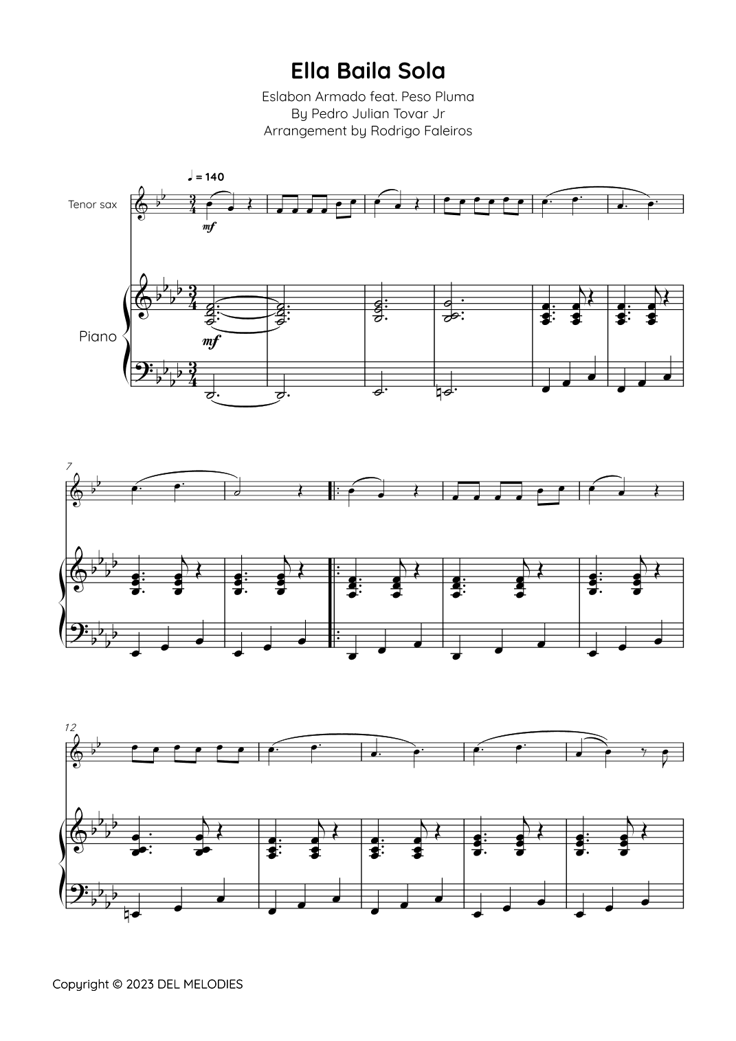 Ella Baila Sola (arr. Rodrigo Faleiros)