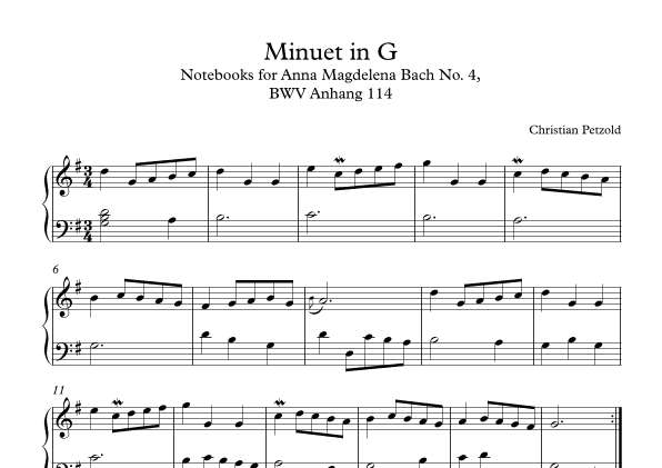 Minuet in G major (arr. Suzan Beyazit)