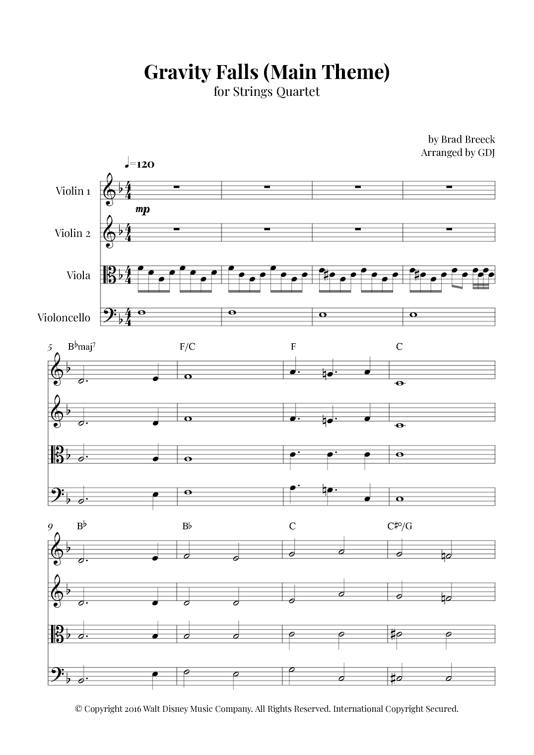 Gravity Falls (main Theme) (arr. GDJ)