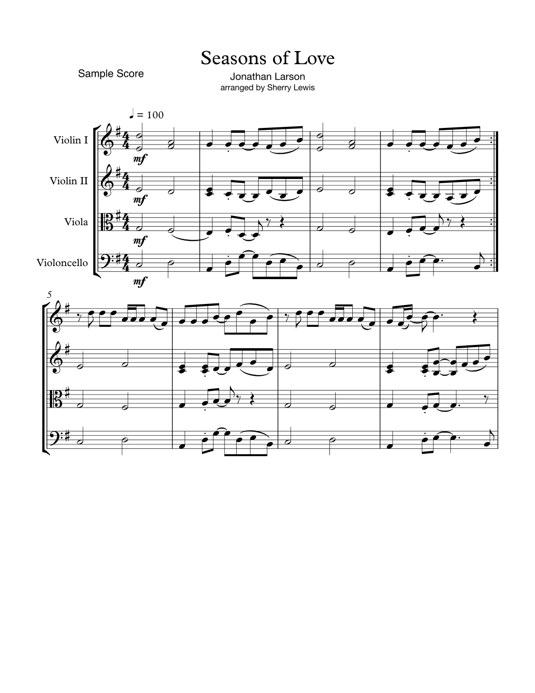 Seasons Of Love (arr. Sherry Lewis)
