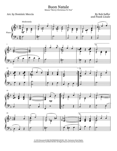 Buon Natale (means Merry Christmas To You) (arr. Dominic Meccia)