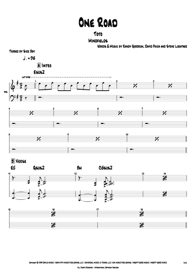 One Road (arr. Sick Boy)