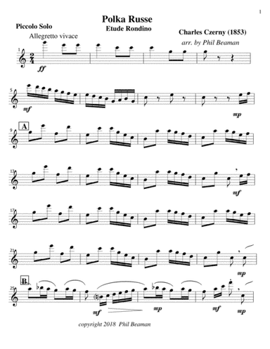 Polka Russe-Czerny-Piccolo Solo (arr. Phil Beaman)