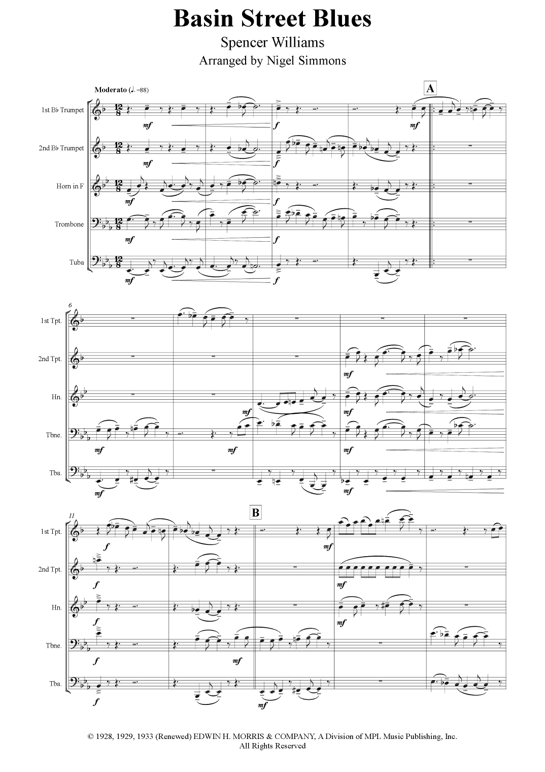 Basin Street Blues (arr. Nigel Simmons)
