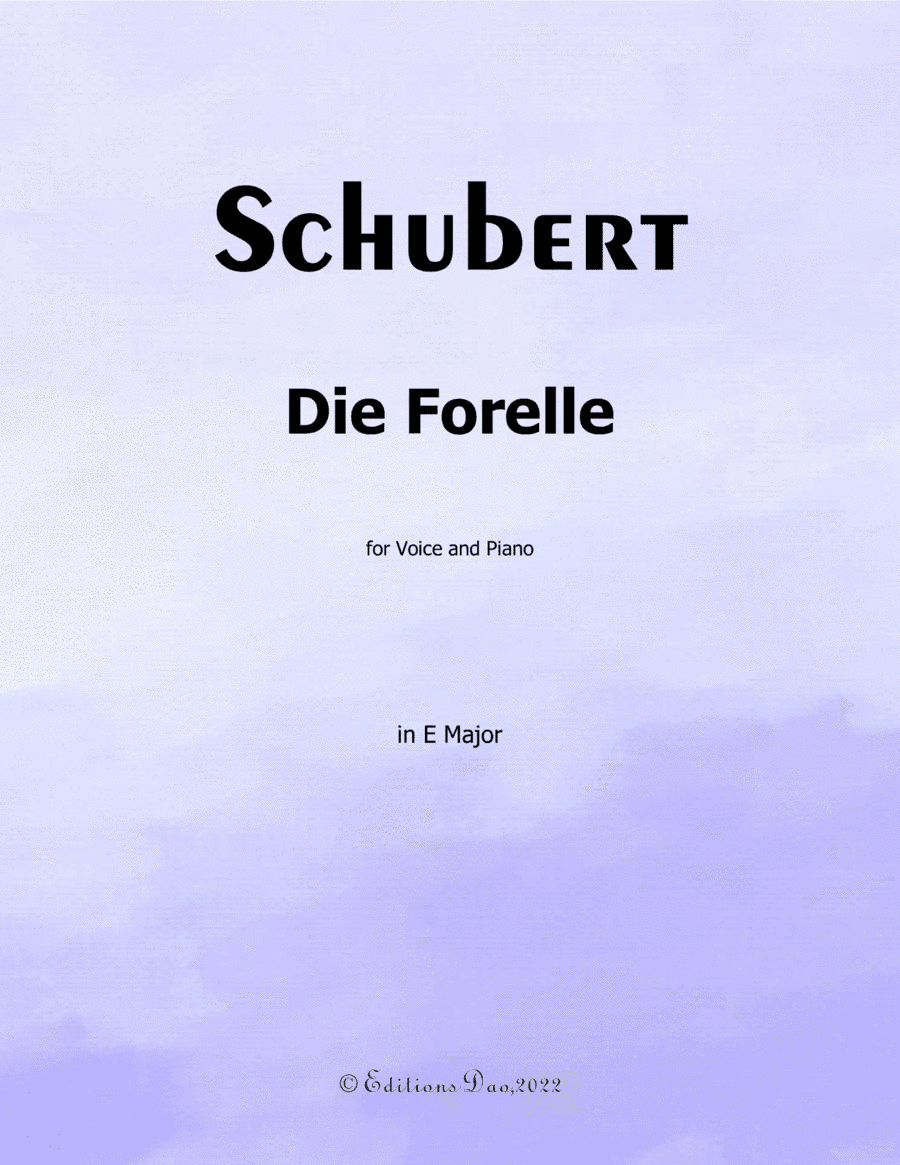 Die Forelle, by Schubert, in E Major (arr. Editions Dao)