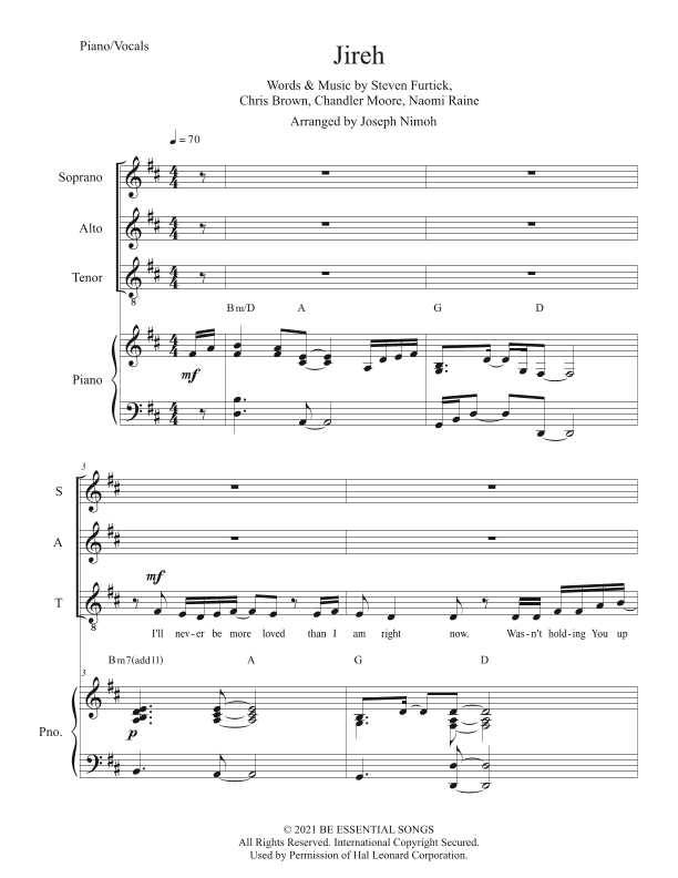 Jireh (arr. Joseph Nimoh)