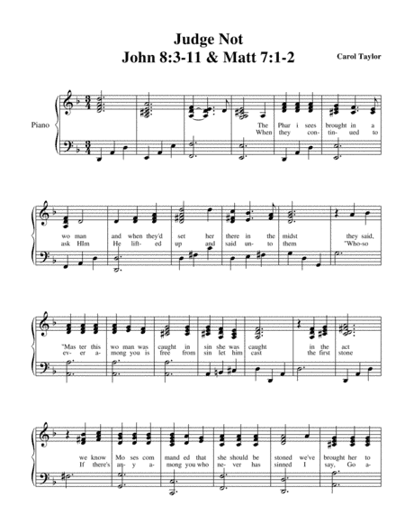 Judge Not (John 8 & Matthew 7)