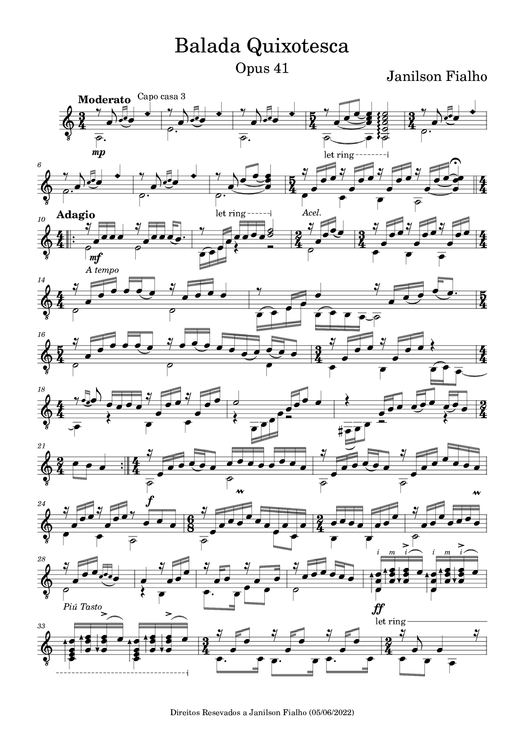 Balada Quixotesca, Opus 41