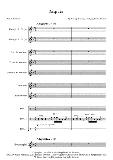 Rasputin (arr. S Welburn)