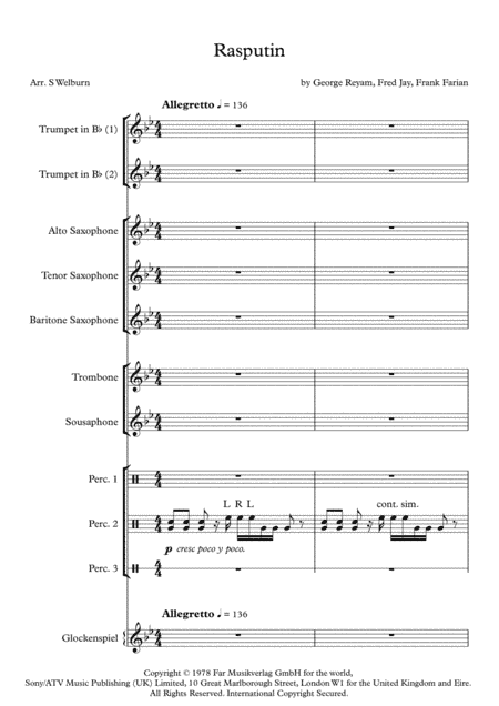 Rasputin (arr. S Welburn)