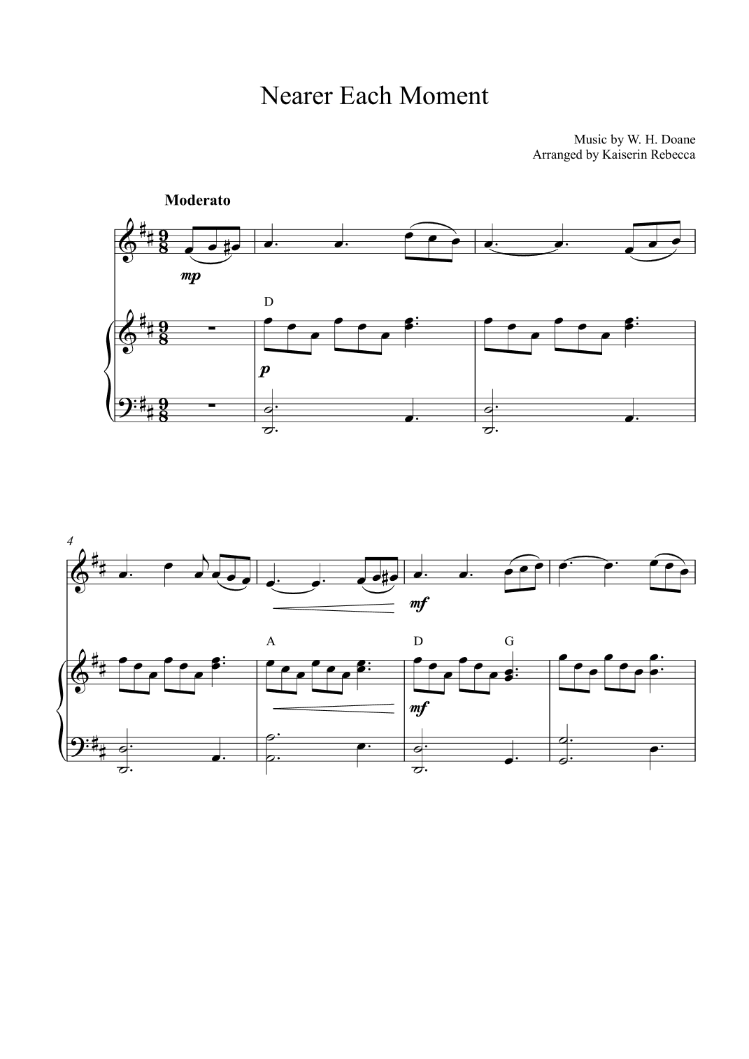 Nearer Each Moment (arr. Kaiserin Rebecca)