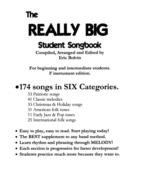 The Really Big Student Songbook F edition (arr. Faded Duck Music)