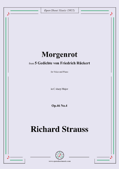 Richard Strauss-Morgenrot,in C sharp Major (arr. OSM Press)