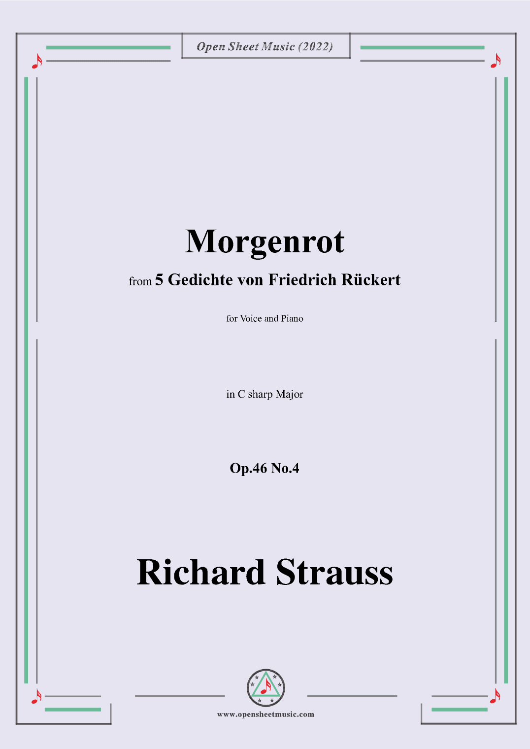 Richard Strauss-Morgenrot,in C sharp Major (arr. OSM Press)