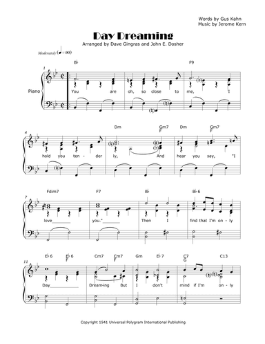 Day Dreaming (arr. Dave Gingras and John E. Dosher)