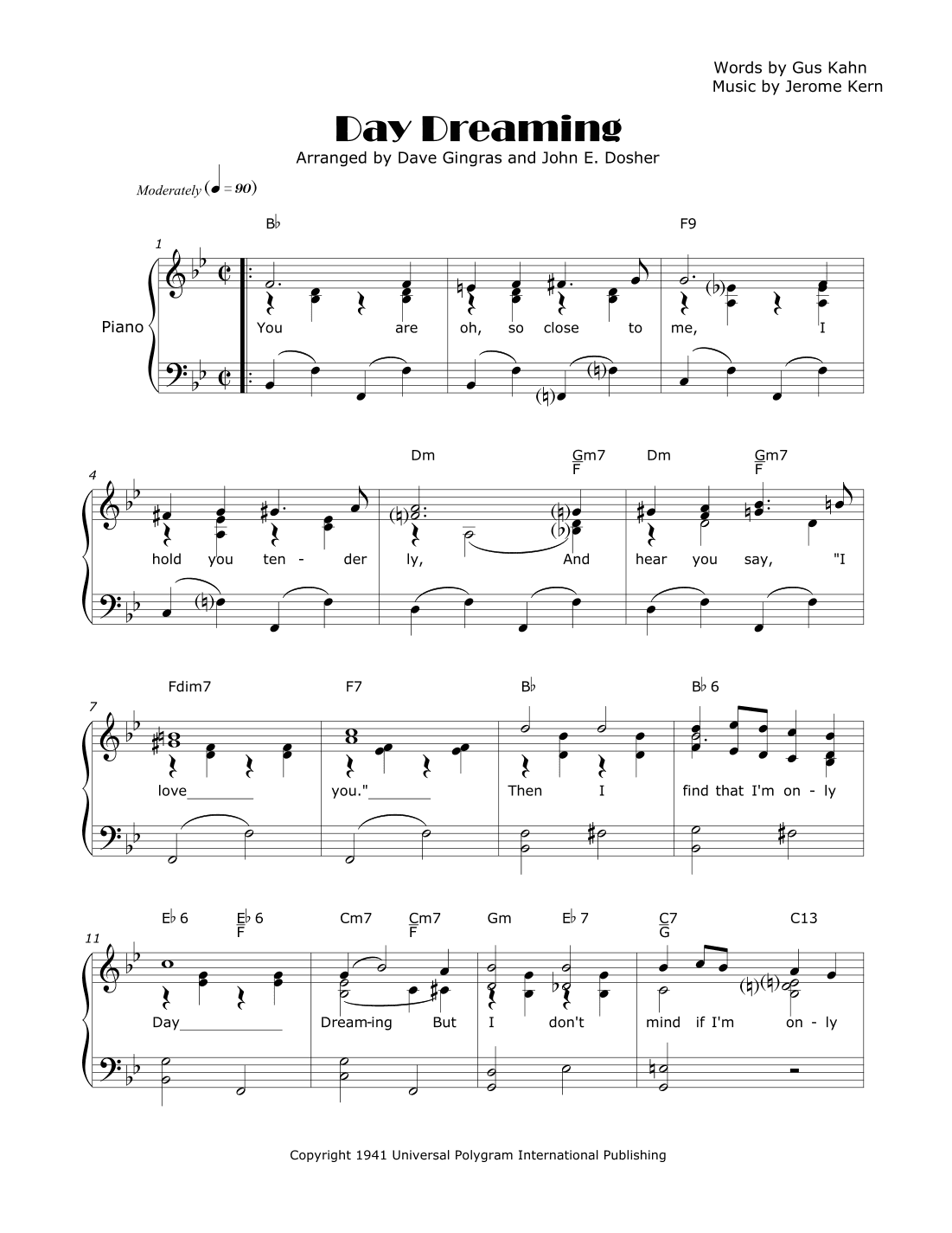 Day Dreaming (arr. Dave Gingras and John E. Dosher)