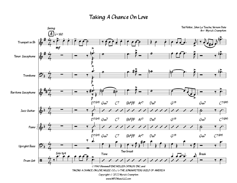 Taking A Chance On Love (arr. Myrick Crampton)