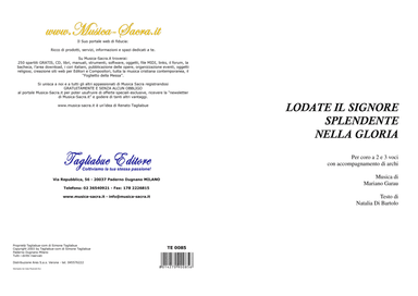 LODATE IL SIGNORE SPLENDENTE NELLA GLORIA - Mariano Garau