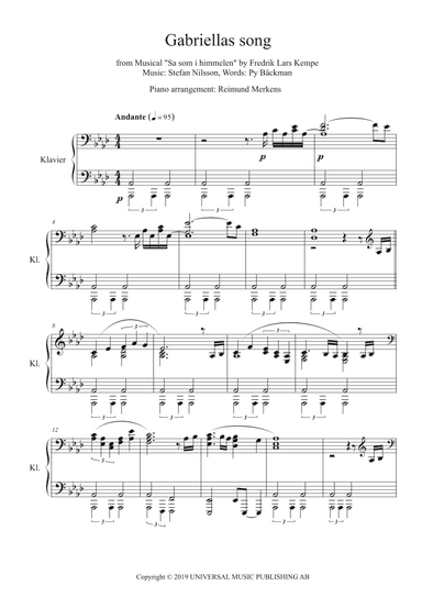 Sa Som I Himmelen - Musikal "grand Rights" (arr. Reimund Merkens)