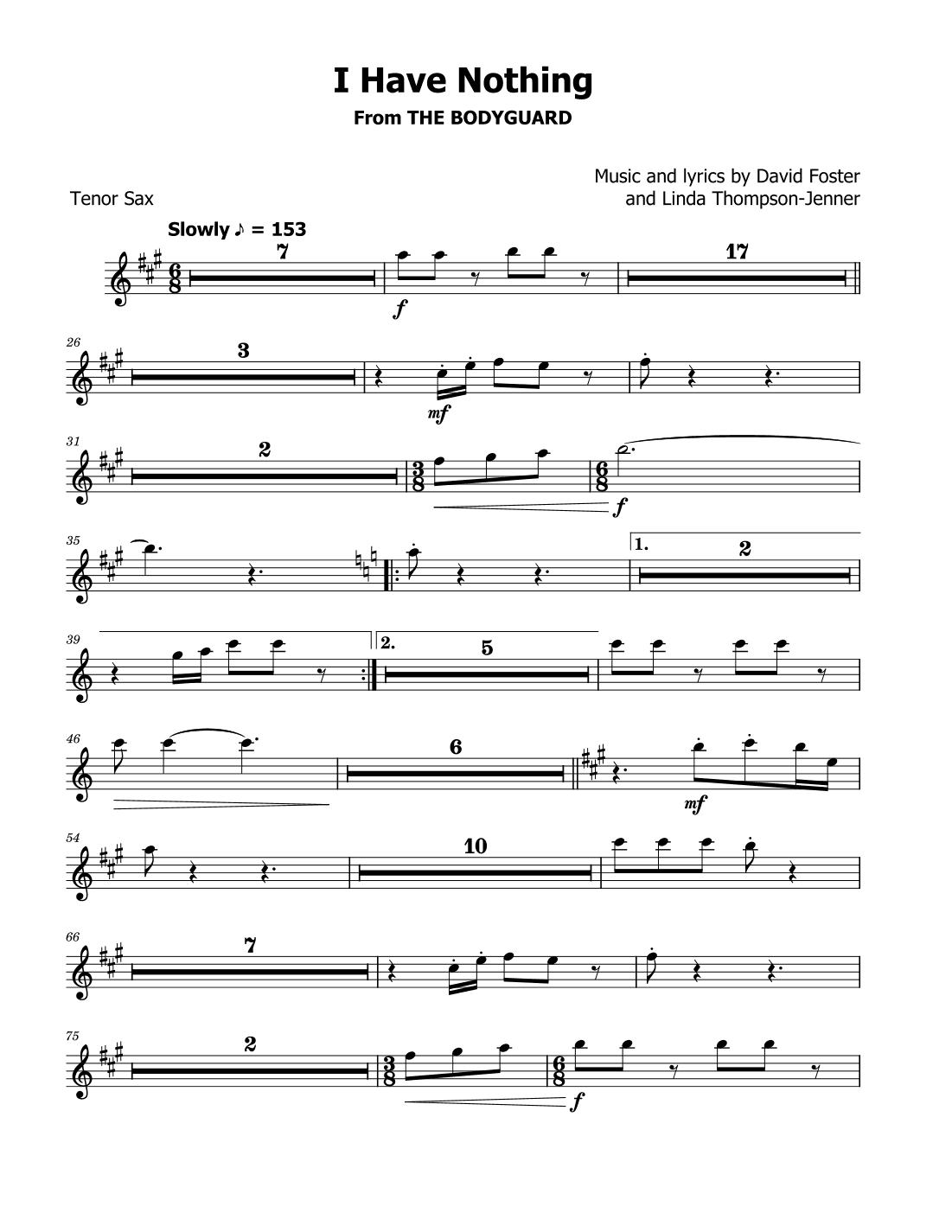 I Have Nothing (arr. David Lartey)