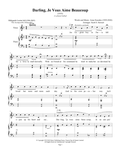 Darling Je Vous Aime Beaucoup (arr. Scott S. Stewart)