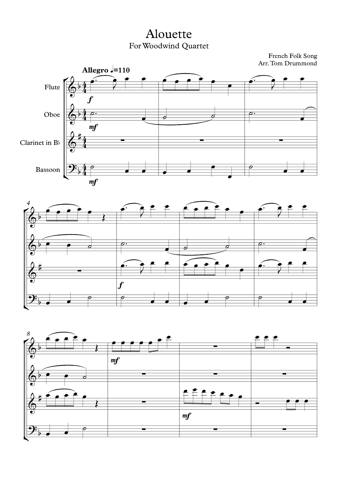 Alouette (arr. Tom Drummond)