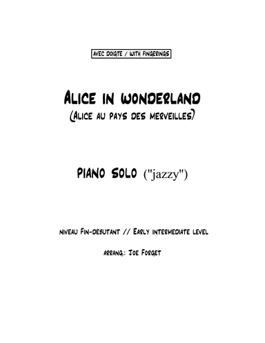 Alice In Wonderland (arr. Joe Forget (JFpiano))