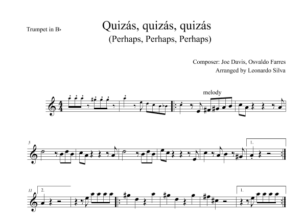 Quizas, Quizas, Quizas (perhaps, Perhaps, Perhaps) (arr. Leonardo Silva)