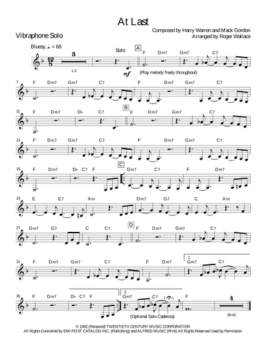 At Last (arr. Roger Wallace)