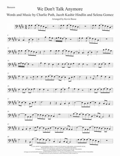 We Don't Talk Anymore (arr. Kevin Busse)