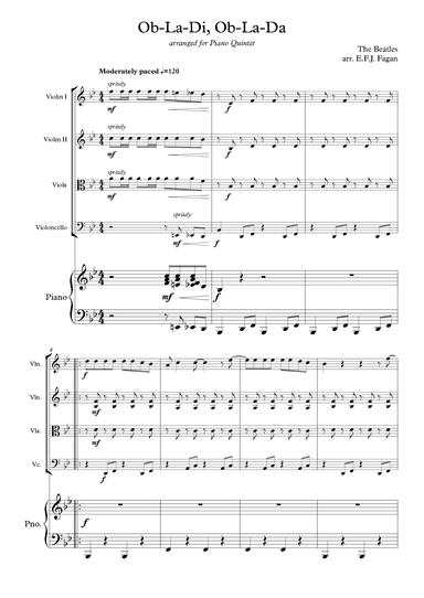 Ob-la-di, Ob-la-da (arr. E.F.J Fagan)