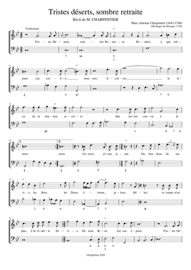Tristes déserts, sombre retraite (arr. Early Music Scores)