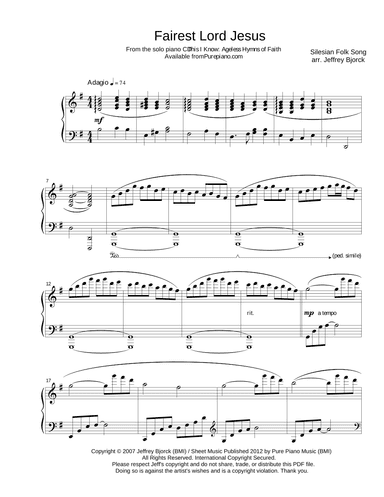 Fairest Lord Jesus (arr. Jeff Bjorck)