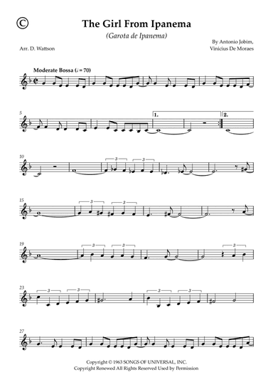 Garôta De Ipanema (arr. Douglas Wattson)