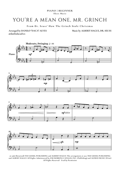 You're A Mean One, Mr. Grinch (arr. Danilo "Daca" Alves)