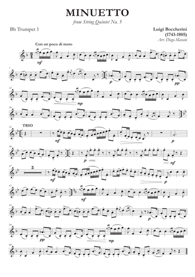 Boccherini's Minuet for Brass Quintet (arr. Diego Marani)