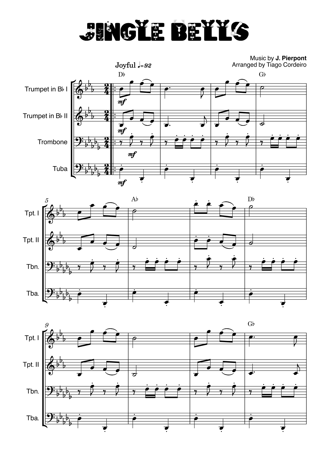 Jingle Bells (arr. Tiago Cordeiro)