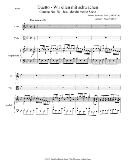 Duet from Cantata 78, Wir eilen mit schwachen (We hasten) (arr. James F. Rickley)