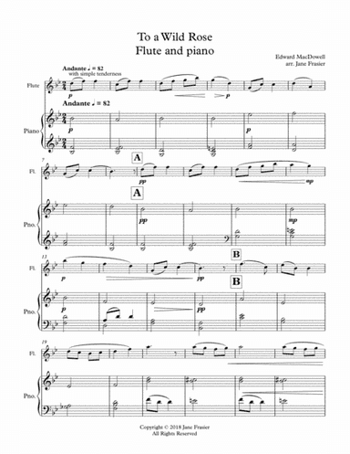 To a Wild Rose (arr. Jane Frasier)